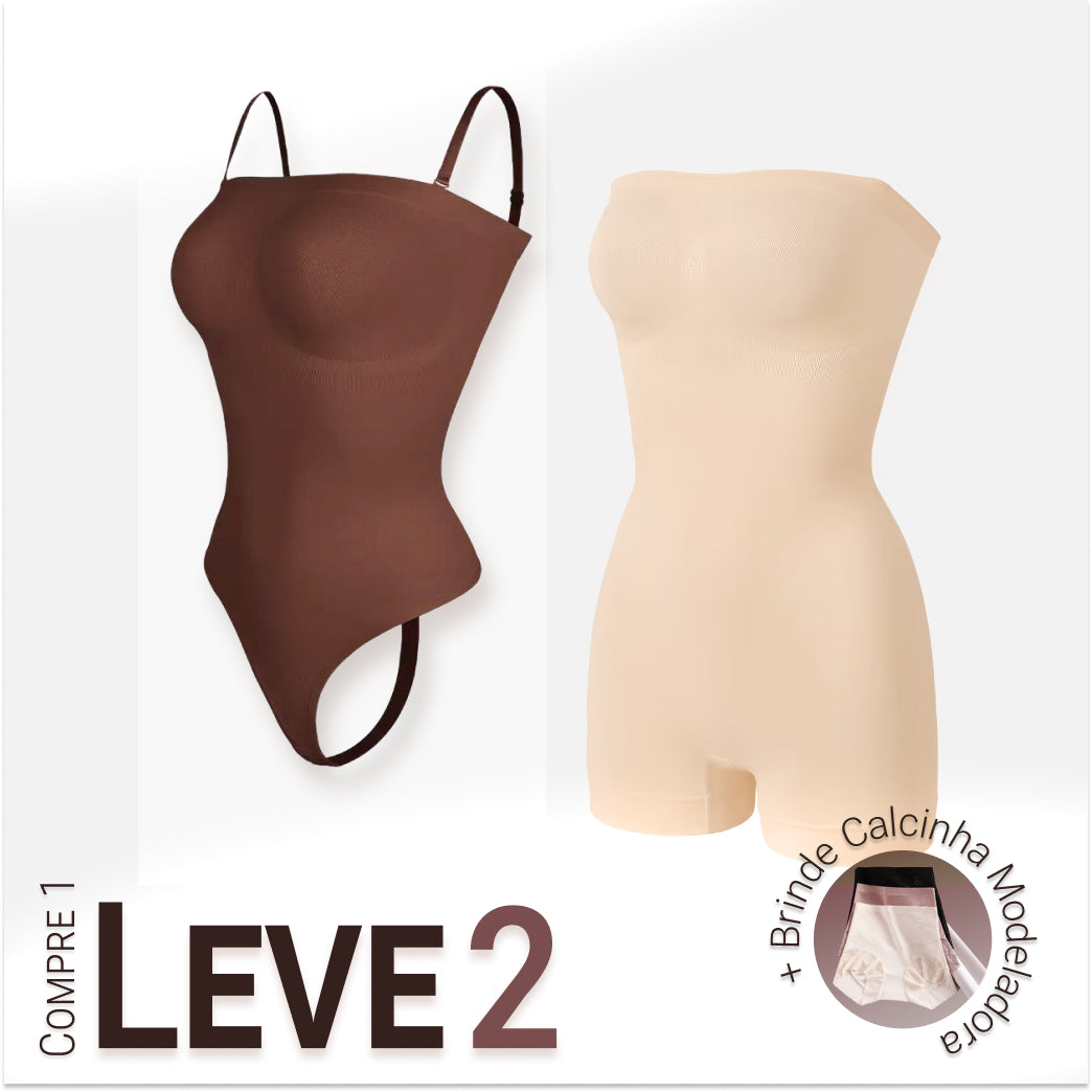 Body Modelador com Alça Removível - Premium Shaper - Compre 1 Leve 2 + Brinde