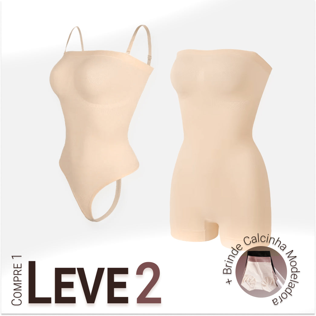 Body Modelador com Alça Removível - Premium Shaper - Compre 1 Leve 2 + Brinde